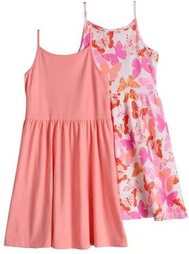 Jumping Beans Girls 4-12 Jumping Beans 2-Pack Spaghetti Strap Tank Dresses, Girl's, Size: 6, White