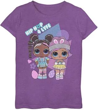 Licensed Character Girls 7-16 LOL Surprise Hip Hop 4 Lyfe With Chick-A-Dee And Bunny Hun Graphic Tee, Girl's, Size: XL, Purple