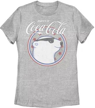 Licensed Character Juniors' Coca-Cola Polar Bear Drink Coca Cola Tee, Girl's, Size: Large, Med Grey