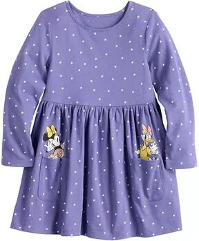 Disney Toddler Girl Disney Minnie Mouse & Daisy Duck Polka Dot Long Sleeve Core Knit Dress by Jumping Beans , Toddler Girl's, Size: 18 Months, Med Purple