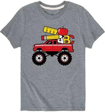 Licensed Character Boys 8-20 Monster Truck School Supplies Graphic Tee, Boy's, Size: Small, Med Grey