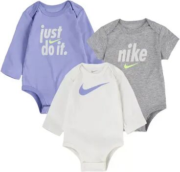 Nike Baby Nike Bodysuit 3-Pack Set, Boy's, Size: Newborn, Lt Purple