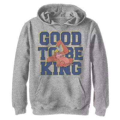 Disney s Jungle Book Boys 8-20 King Louie Good To Be King Hoodie, Boy's, Size: Small, Med Grey
