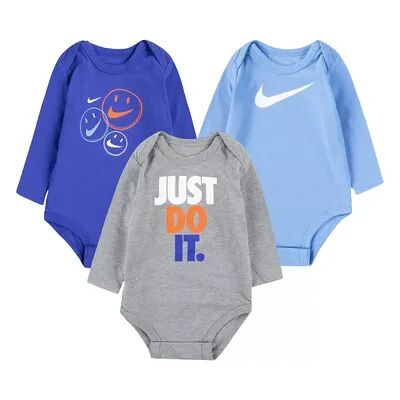 Nike Baby Boy Nike 3-Pack Jersey Bodysuits, Boy's, Size: Newborn, Blue