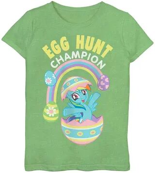 Licensed Character Girls 7-16 My Little Pony Rainbow Dash Easter Egg Hunt Champion Graphic Tee, Girl's, Size: XS, Green