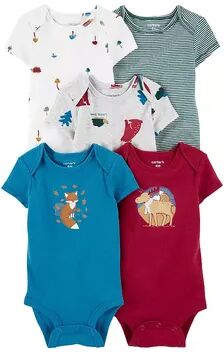 Carter's Baby Carter's 5-Pack Forest Short-Sleeve Bodysuits, Infant Boy's, Size: 12 Months, Assorted