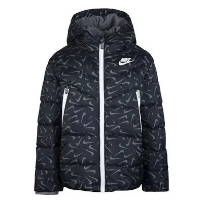 Nike Boys 4-7 Nike Windrunner Allover Print Puffer Jacket, Boy's, Size: 5, Grey