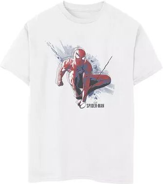 Marvel Boys 8-20 Marvel's Spider-Man Game Abstract City Swing Graphic Tee, Boy's, Size: XS, White