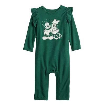 Disney s Mickey & Minnie Mouse Baby Girl Ruffle-Sleeve Jumpsuit by Jumping Beans , Infant Girl's, Size: Newborn, Turquoise/Blue