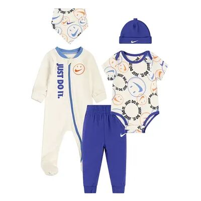Nike Baby Boy Nike Happy Bodysuit, Romper, Jogger Pants, Hat & Bib Set, Boy's, Size: Newborn, Natural