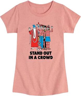 Licensed Character Girls 7-16 Wheres Waldo Stand Out Tee, Girl's, Size: Small, Pink