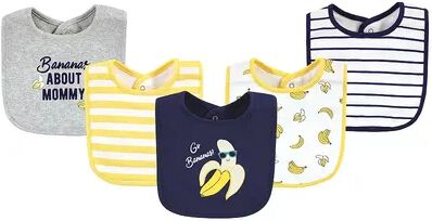 Hudson Baby Infant Boy Cotton Bibs, Bananas, One Size, Brt Blue