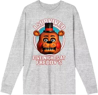 Licensed Character Boys 8-20 Five Nights at Freddy's Long-Sleeve Tee, Boy's, Size: Large, Grey