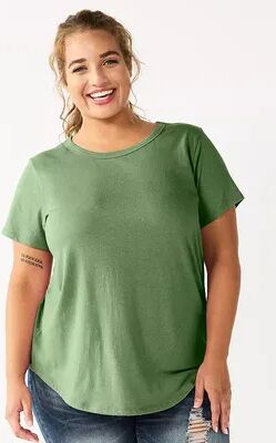 SO Juniors' SO Short Sleeve Crew Neck Tee, Girl's, Size: 1XL, Med Green