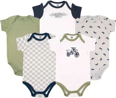 Hudson Baby Infant Boy Cotton Bodysuits 5pk, Dirt Bike, Infant Boy's, Size: 0-3 Months, Brt Blue