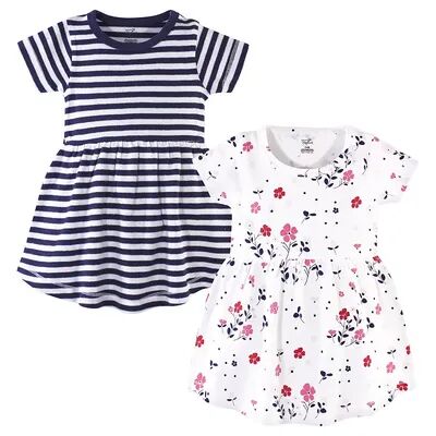 Touched by Nature Baby and Toddler Girl Organic Cotton Short-Sleeve Dresses 2pk, Floral Breeze, Toddler Girl's, Size: 3-6 Months, Brt Blue