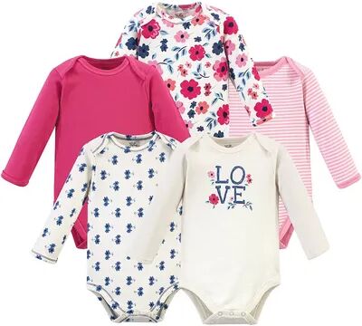 Touched by Nature Baby Girl Organic Cotton Long-Sleeve Bodysuits 5pk, Garden Floral, Infant Girl's, Size: 6-9 Months