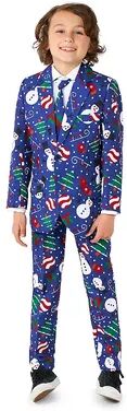 Suitmeister Boys 6-16 Suitmeister Christmas Snowman Jacket, Pants & Tie Suit Set, Boy's, Size: 10, Blue