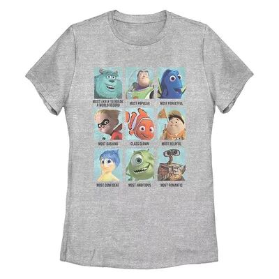 Licensed Character Juniors Disney / Pixar Yearbook Collection High Missy Crew Tee, Girl's, Size: Large, Grey