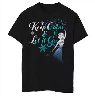 Disney s Frozen 2 Boys 8-20 Elsa Keep Calm & Let It Go Graphic Tee, Boy's, Size: Large, Black