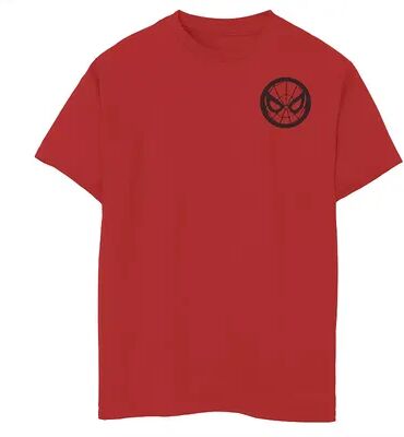 Licensed Character Boys 8-20 Marvel Spider Man Pocket Mask Symbol Tee, Boy's, Size: Medium, Red