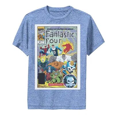 Licensed Character Boys 8-20 Marvel D23 Exclusive Fantastic Four Vintage Comic Book Cover Performance Graphic Tee, Boy's, Size: Small, Med Blue