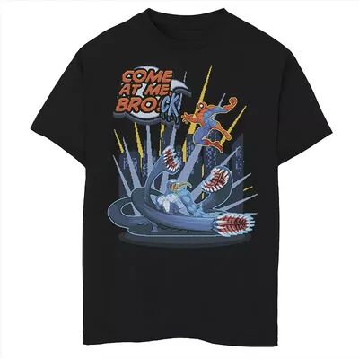 Marvel Boys 8-20 Marvel Spider-Man Come At Me Brock Video Game Scene Graphic Tee, Boy's, Size: XL, Black