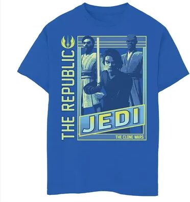 Star Wars Boys 8-20 Star Wars: The Clone Wars The Republic Jedi Poster Graphic Tee, Boy's, Size: XL, Med Blue