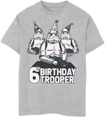 Star Wars Boys 8-20 Star Wars Stormtrooper Party Hats Trio 6th Birthday Trooper Graphic Tee, Boy's, Size: Large, Med Grey