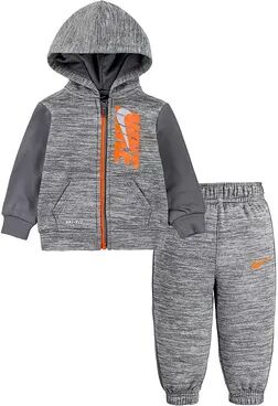 Nike Baby Boy Nike Dri-FIT Therma Fleece Zip Hoodie & Pants Set, Infant Boy's, Size: 12 Months, Silver