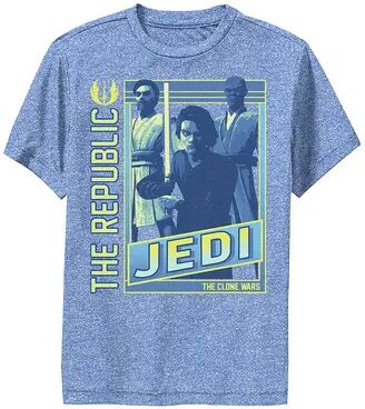 Star Wars Boys 8-20 Star Wars: The Clone Wars The Republic Jedi Poster Performance Graphic Tee, Boy's, Size: Large, Med Blue