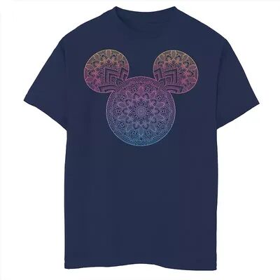 Disney s Mickey Mouse & Friends Boys 8-20 Mandala Mickey Ears Graphic Tee, Boy's, Size: XS, Blue