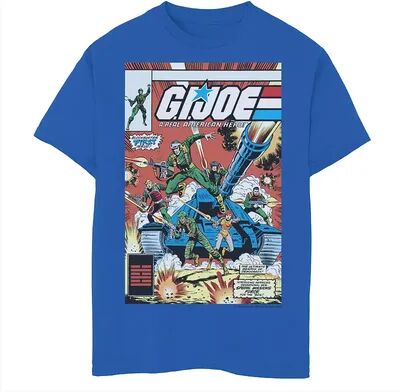 Licensed Character Boys 8-20 G.I. Joe Comic Book Cover Graphic Tee, Boy's, Size: Large, Blue