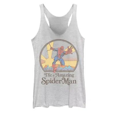 Licensed Character Juniors' Marvel Spider-Man Vintage 70's Tank, Girl's, Size: XXL, White