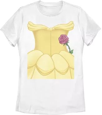 Licensed Character Juniors' Disney Beauty And Beast Belle Dress Costume Halloween Graphic Tee, Girl's, Size: Medium, White