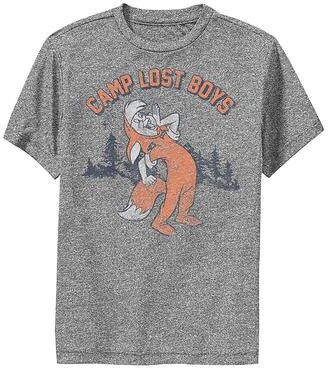 Disney Boys 8-20 Disney Peter Pan Fox Slightly Camp Lost Boys Performance Graphic Tee, Boy's, Size: Large, Grey