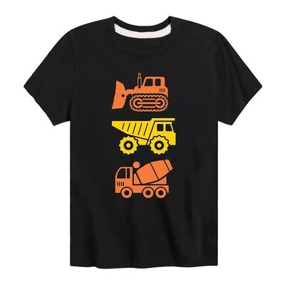 Licensed Character Boys 8-20 Construction Vehicles Graphic Tee, Boy's, Size: Small, Black