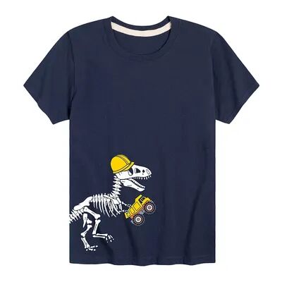 Licensed Character Boy 8-20 Construction Dino Graphic Tee, Boy's, Size: XL, Blue