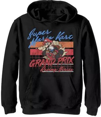 Licensed Character Boys 8-20 Nintendo Mario Kart Racing Retro Drift Distressed Hoodie, Boy's, Size: Large, Black