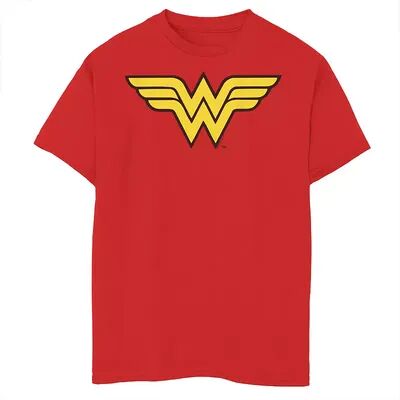 Licensed Character Boys 8-20 DC Comics Wonderwoman Wonder Emblem Logo Graphic Tee, Boy's, Size: Medium, Red
