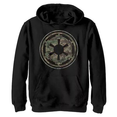 Licensed Character Boys 8-20 Star Wars Empire Green Camo Empirical Logo Hoodie, Boy's, Size: Medium, Black