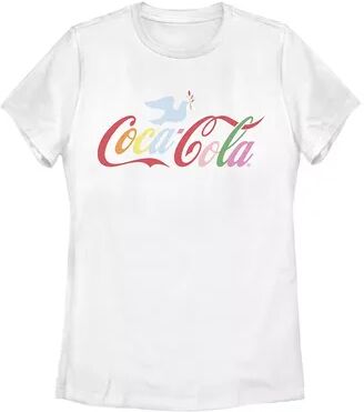 Licensed Character Juniors' Coca Cola Logo Dove Tee, Girl's, Size: XXL, White