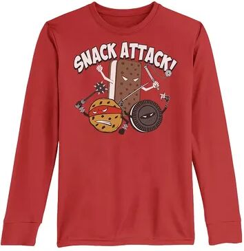 Licensed Character Boys 8-20 Snack Attack Cookies & Ice Cream Long Sleeve Tee, Boy's, Size: Small, Red