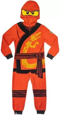 Licensed Character Boys 4-12 Lego Ninjago Hooded Blanket Sleeper One-Piece Pajamas, Boy's, Size: 8, Red