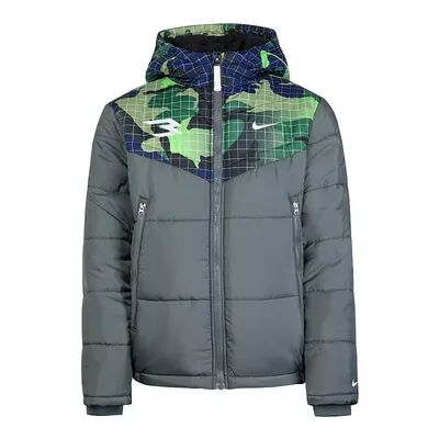 Nike Boys 8-20 Nike 3BRAND by Russell Wilson Puffer Jacket, Boy's, Size: XL, Dark Grey