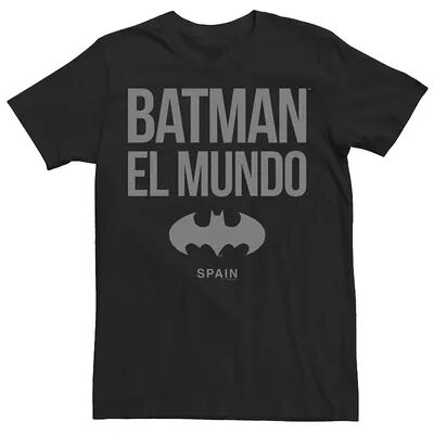 Licensed Character Men's Batman: El Mundo Spain Icon Logo Tee, Size: Large, Black