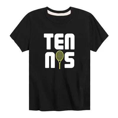 Licensed Character Boys 8-20 Tennis With Racket Graphic Tee, Boy's, Size: Small, Black