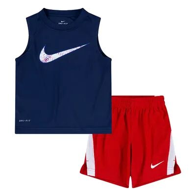 Nike Toddler Boy Nike Sleeveless Graphic Jersey & Mesh Shorts Set, Toddler Boy's, Size: 2T, Brt Red