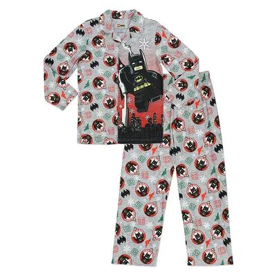 Licensed Character Boys 4-12 LEGO DC Comics Batman Holiday Top & Bottoms Pajama Set, Boy's, Size: 6-7, Grey
