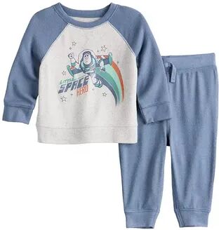 Disney Baby Boy Disney / Pixar Buzz Lightyear Cozy Sweatshirt & Jogger Pants Set by Jumping Beans , Infant Boy's, Size: Newborn, Light Grey